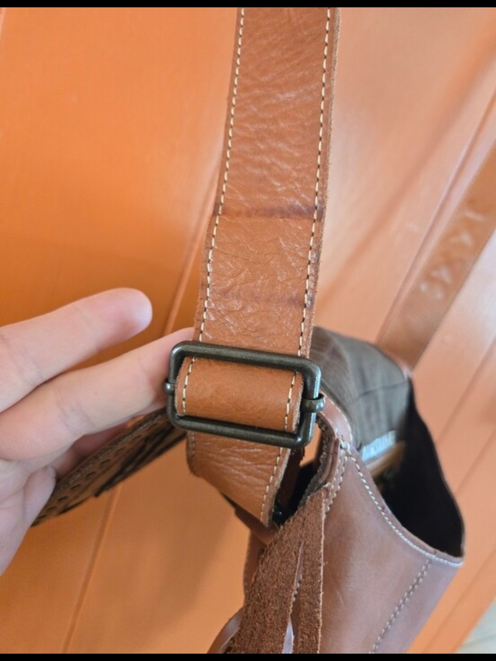 STS Ranchwear Brown Fringe Crossbody with Southwestern Embossing - Picture 3 of 8